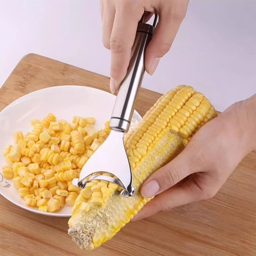 2 Pack Stainless Steel Corn Kernel Stripper Peeler Kitchen Tool Silver